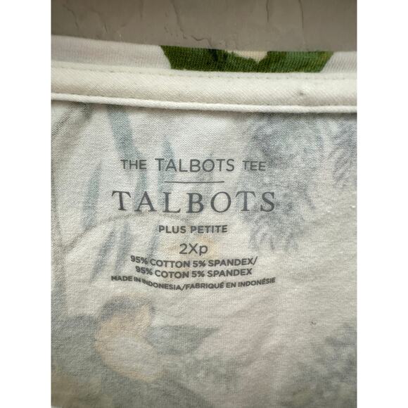 TALBOTS | Plus Size Petite Lemon Tree Print Shirt Top Cotton Blend | Size 2X - Picture 5 of 6